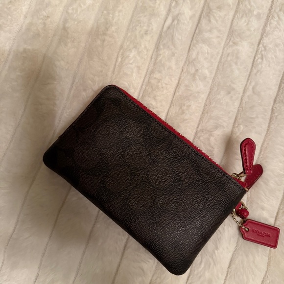 Coach Wristlet in Black with Red Trim - Picture 2 of 3